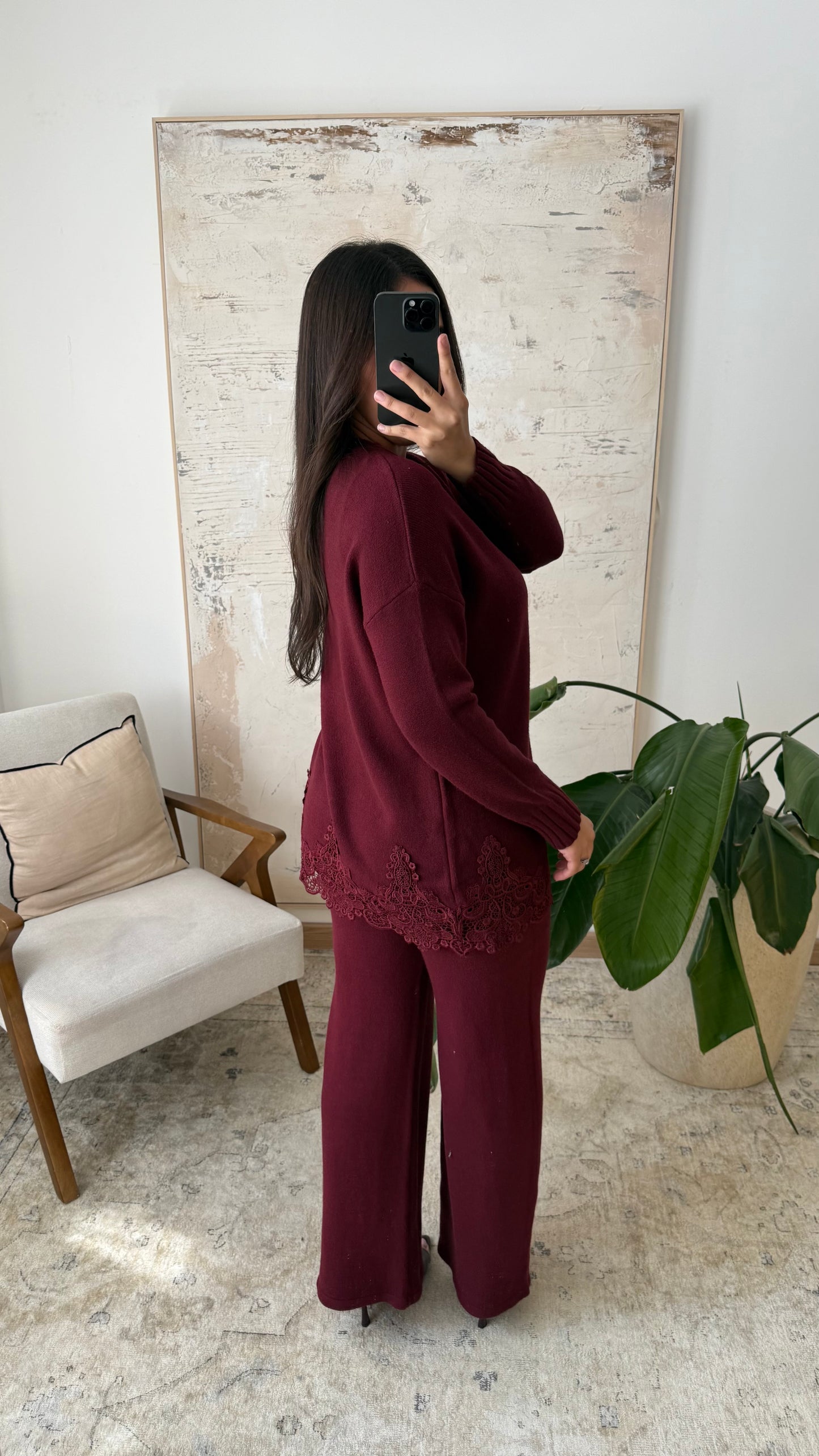 Ensemble cocooning broderie