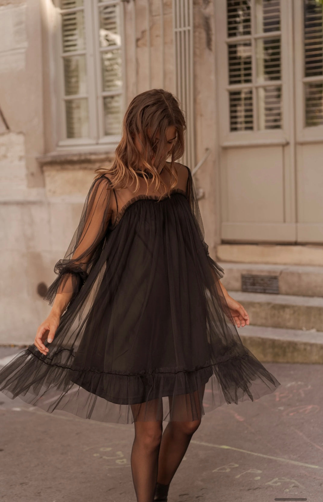 Robe en tulle plumetis