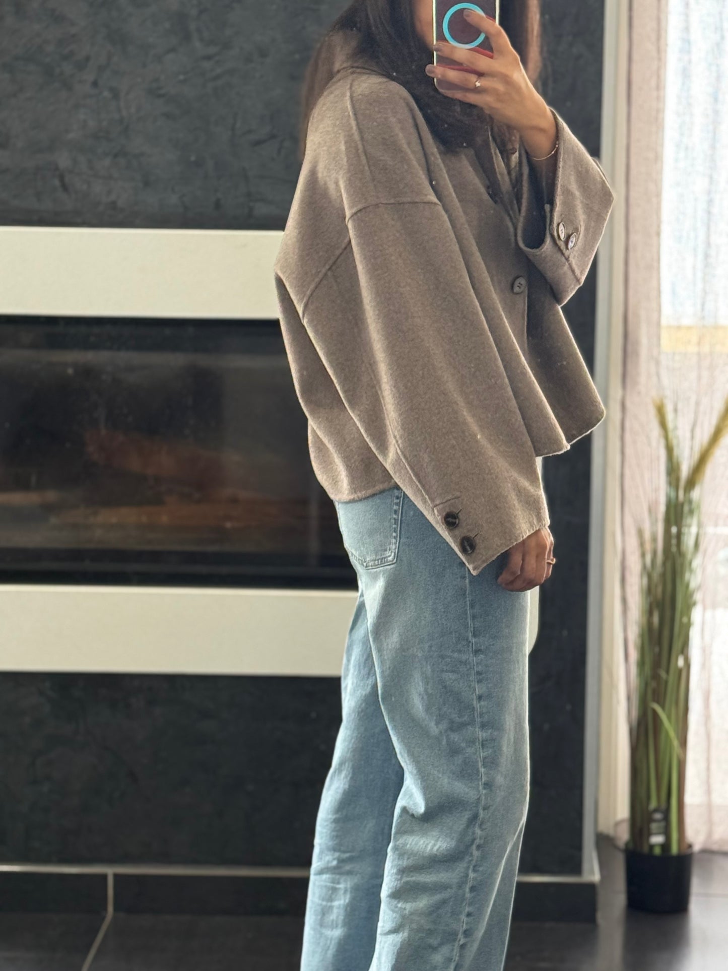 VESTE OVERSIZE TENDANCE EN LAINE