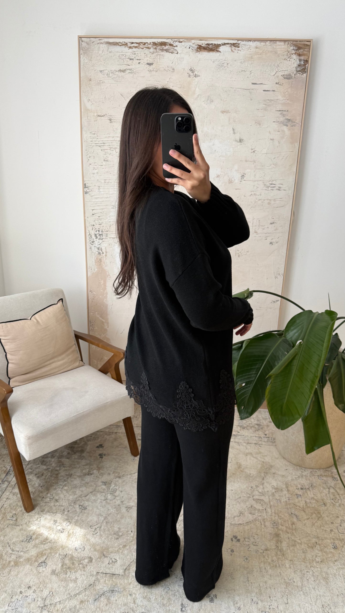 Ensemble cocooning broderie