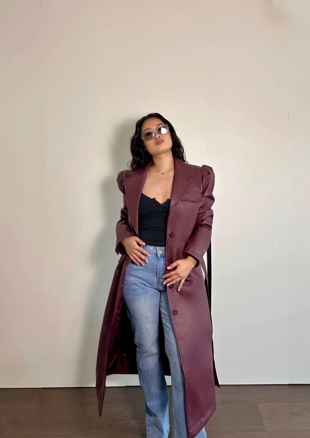 MANTEAU LONG SIMILI