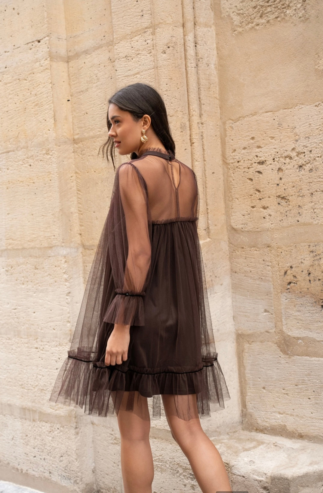 Robe en tulle plumetis