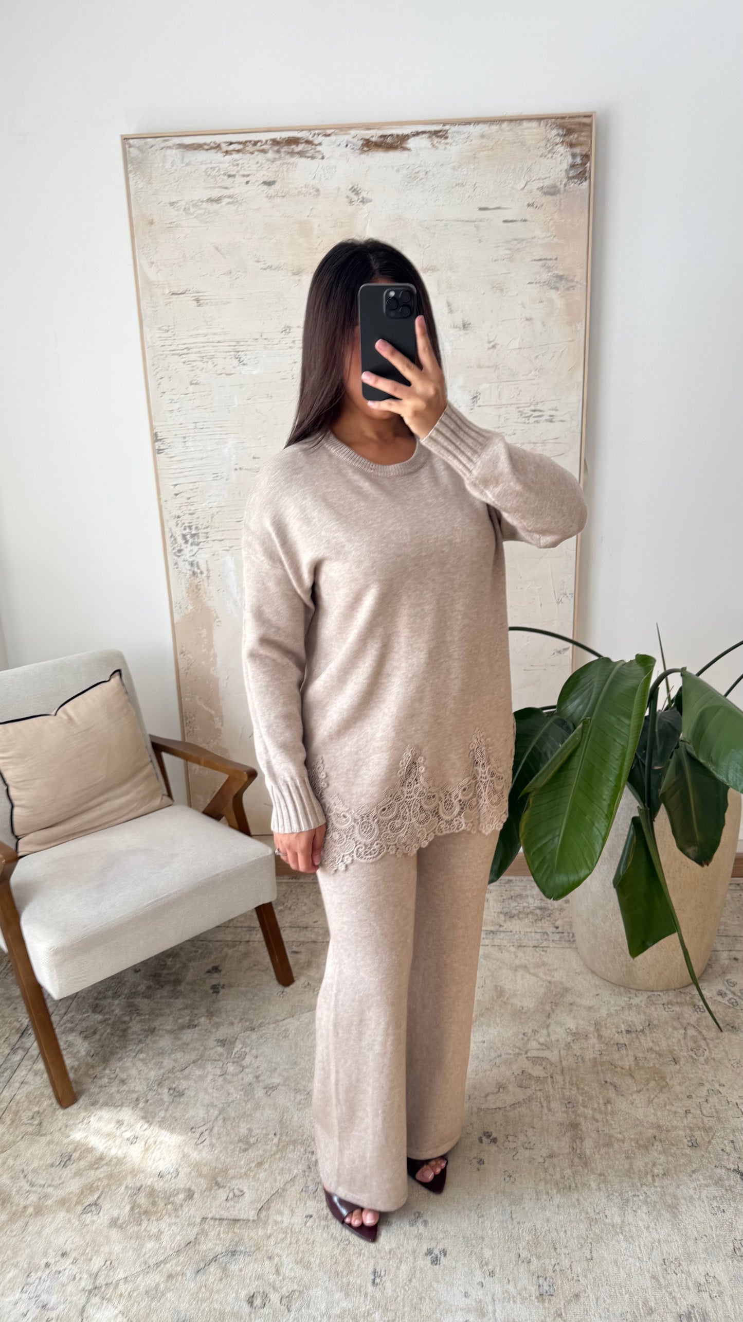 Ensemble cocooning broderie