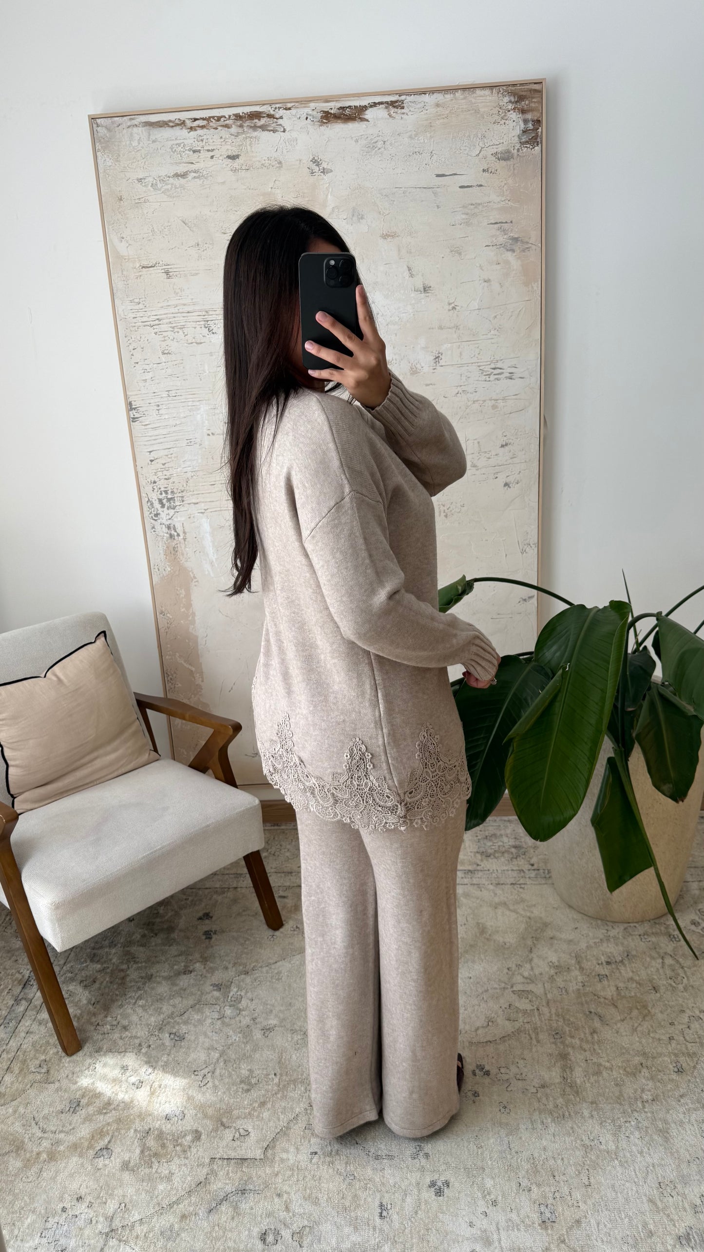 Ensemble cocooning broderie