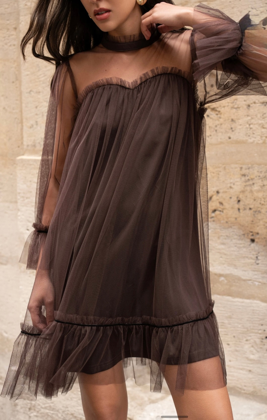 Robe en tulle plumetis