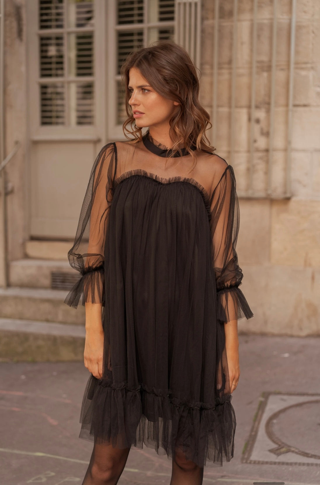 Robe en tulle plumetis
