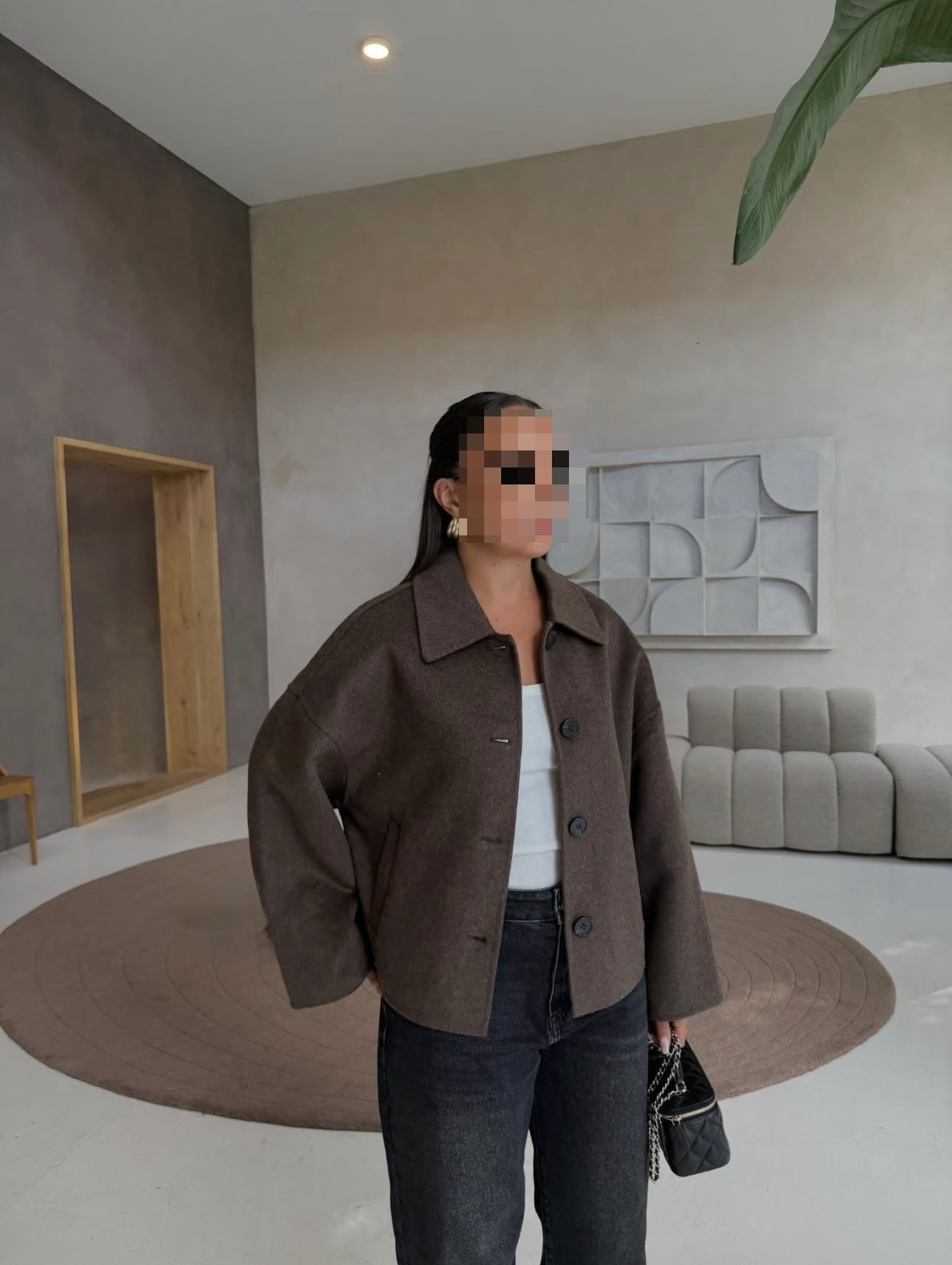 VESTE OVERSIZE TENDANCE EN LAINE