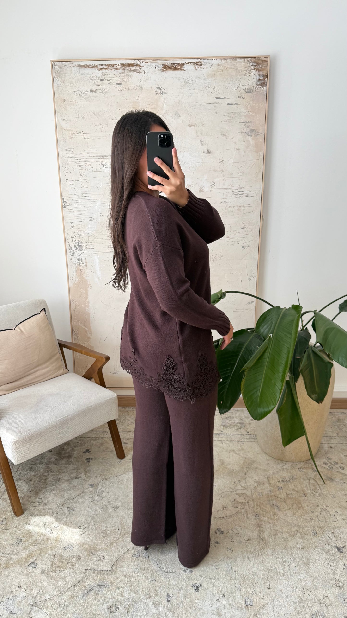 Ensemble cocooning broderie