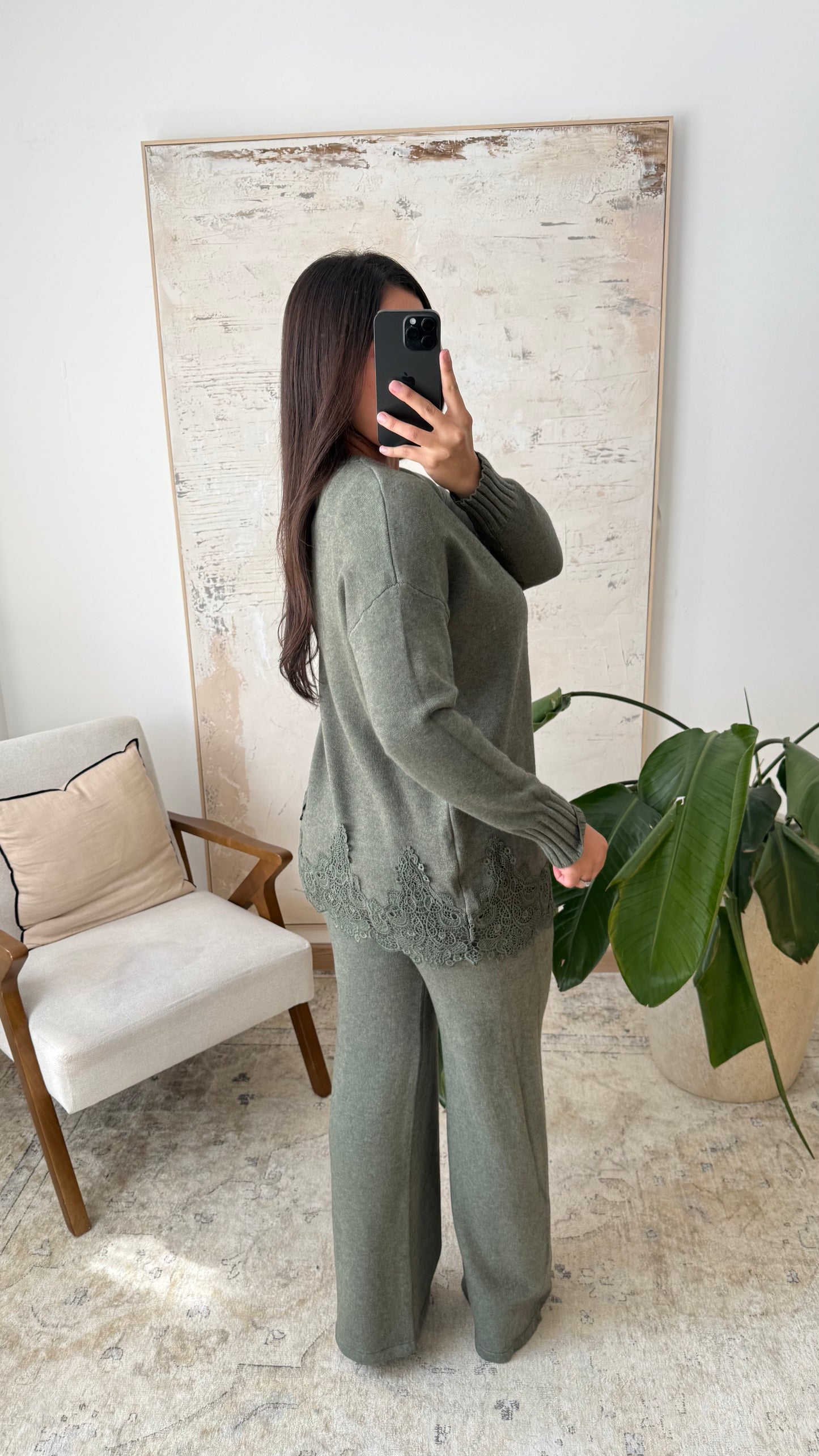 Ensemble cocooning broderie
