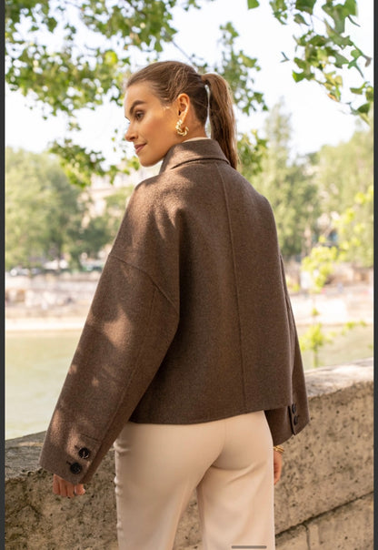 VESTE OVERSIZE TENDANCE EN LAINE