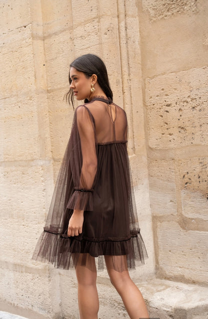 Robe en tulle plumetis