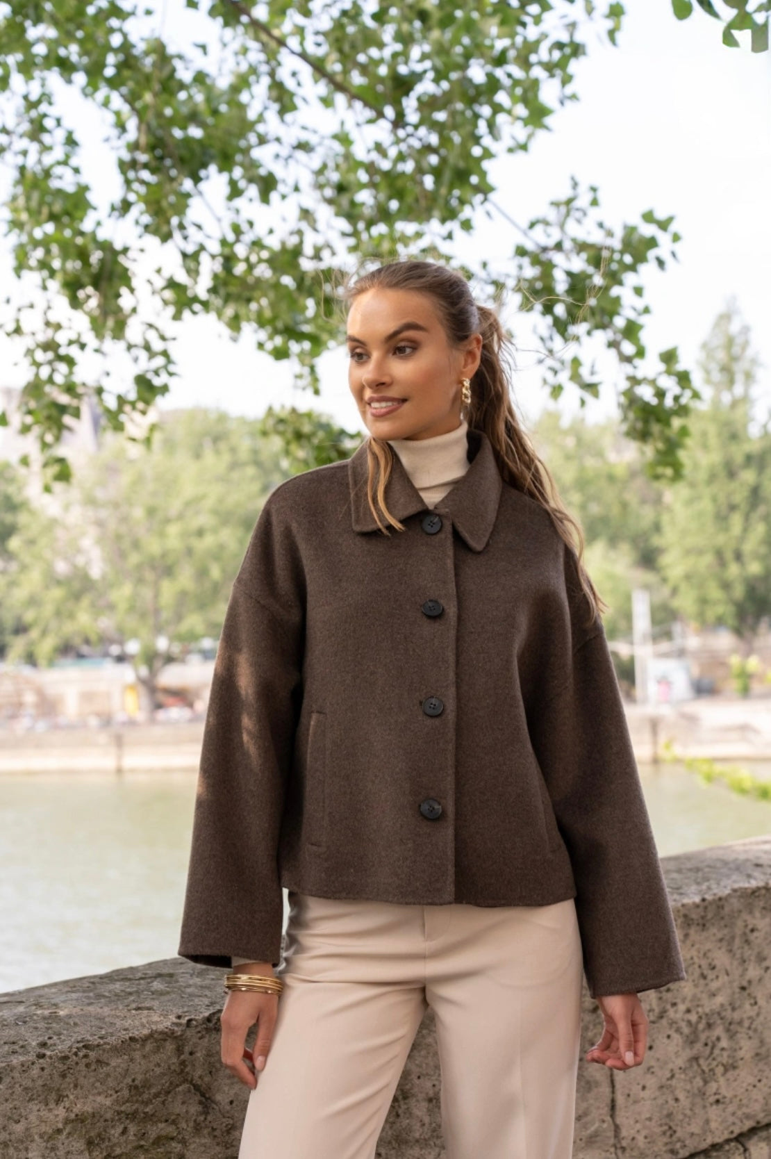 VESTE OVERSIZE TENDANCE EN LAINE