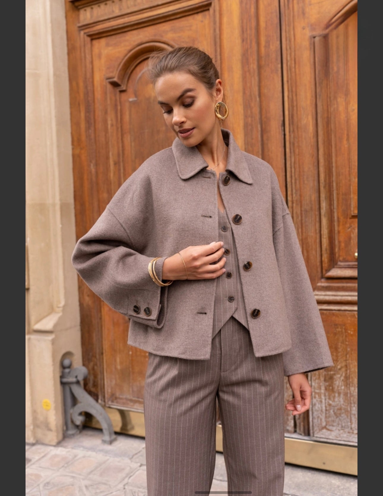 VESTE OVERSIZE TENDANCE EN LAINE