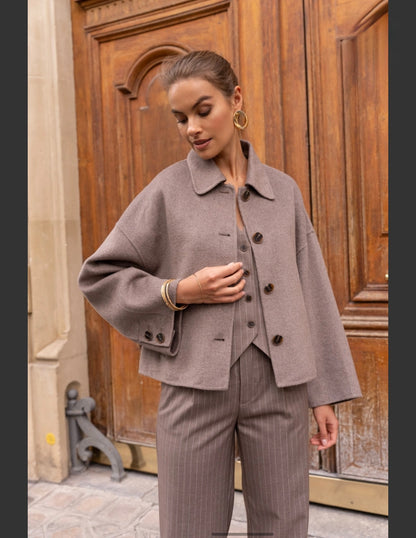 VESTE OVERSIZE TENDANCE EN LAINE