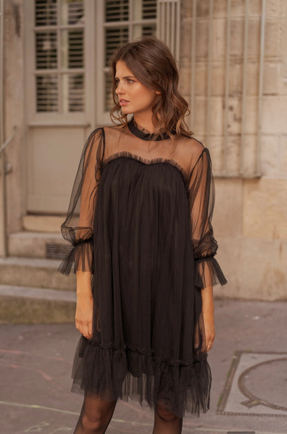 Robe en tulle plumetis