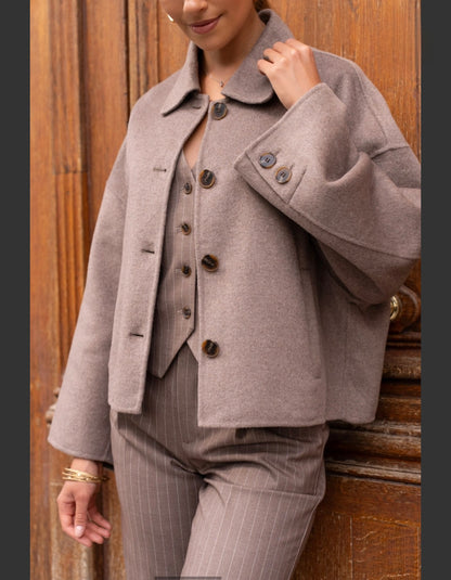 VESTE OVERSIZE TENDANCE EN LAINE