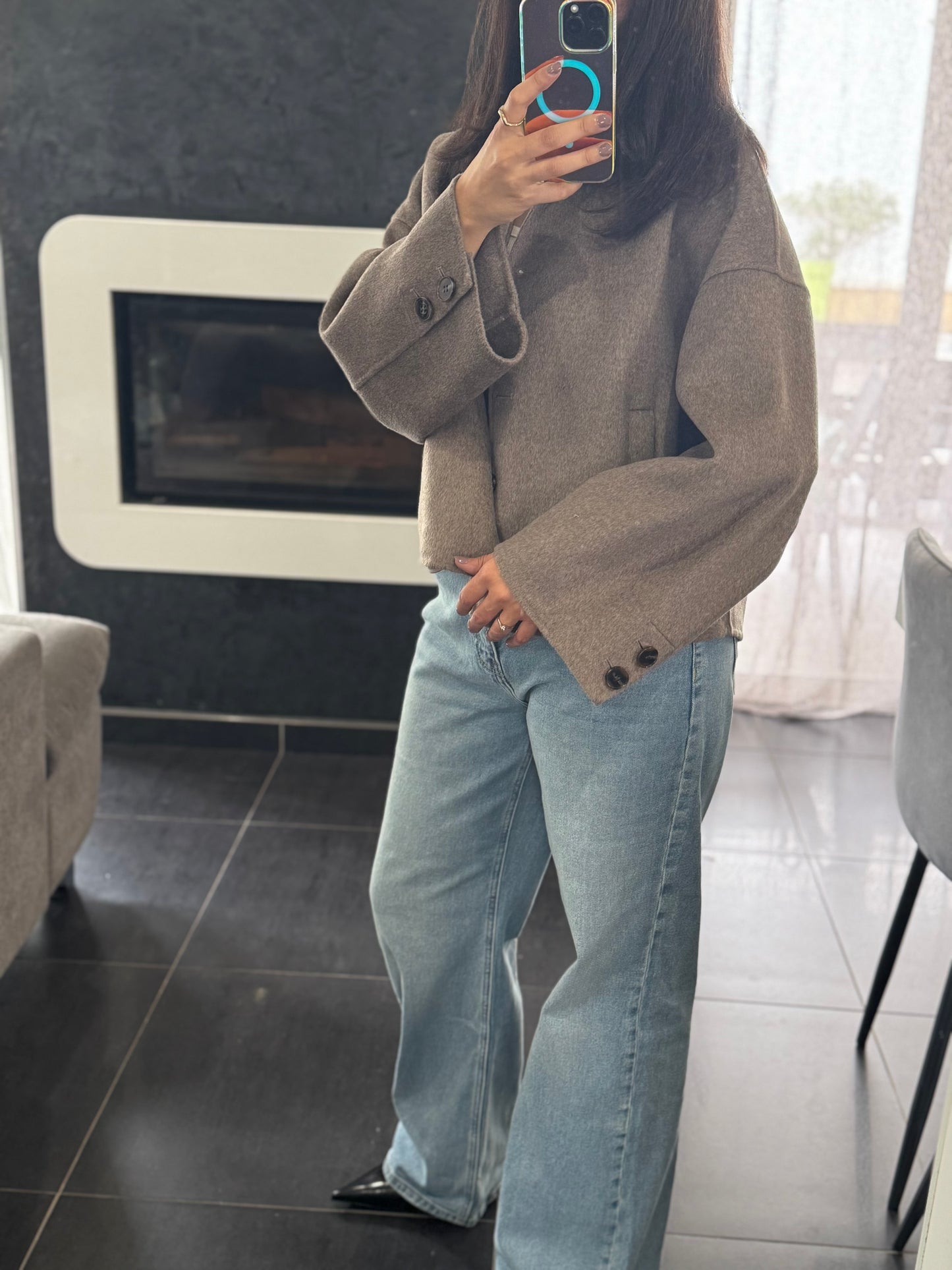 VESTE OVERSIZE TENDANCE EN LAINE