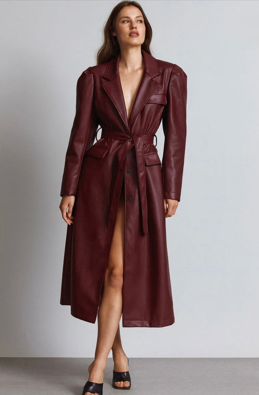 MANTEAU LONG SIMILI