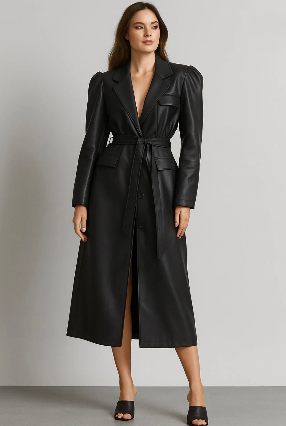 MANTEAU LONG SIMILI