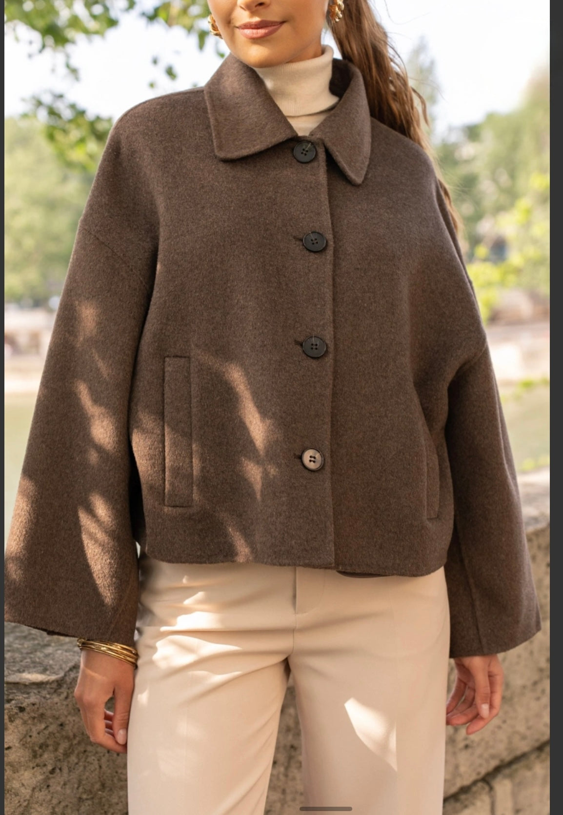 VESTE OVERSIZE TENDANCE EN LAINE
