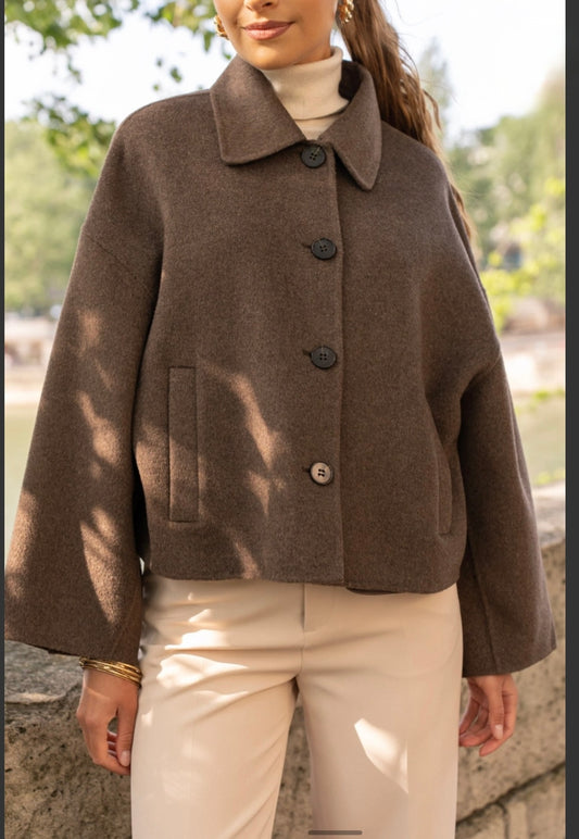 VESTE OVERSIZE TENDANCE EN LAINE