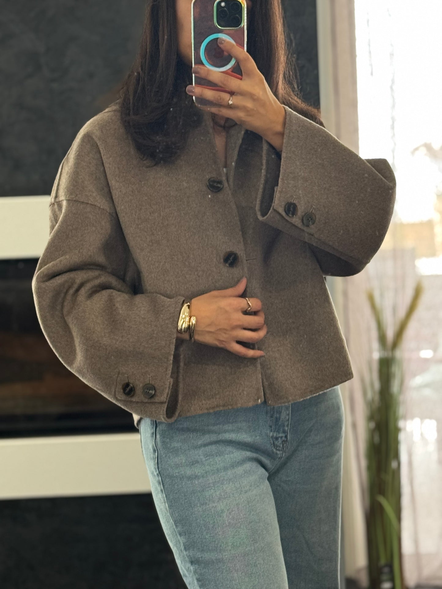 VESTE OVERSIZE TENDANCE EN LAINE