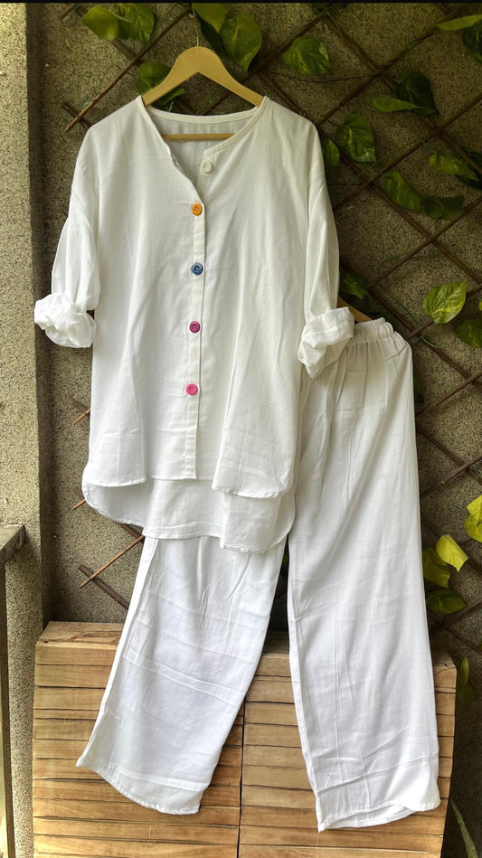 Ensemble décontracté coton blanc
