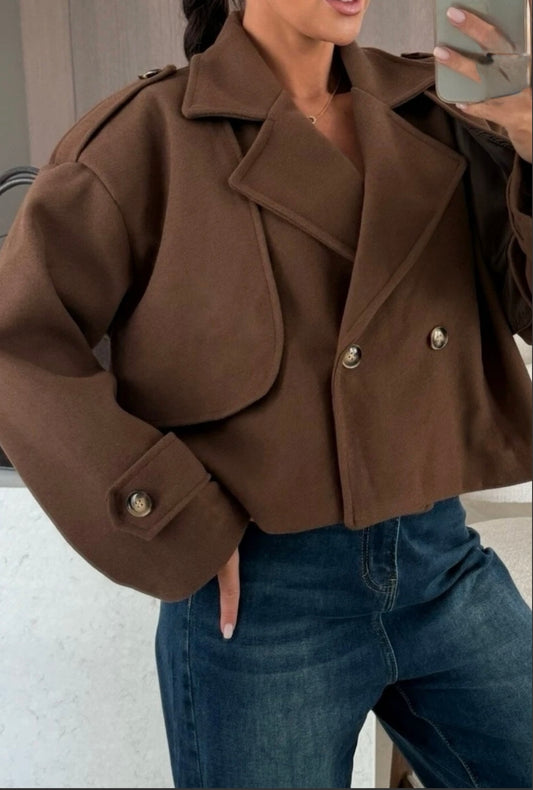 VESTE COURTE MARRON
