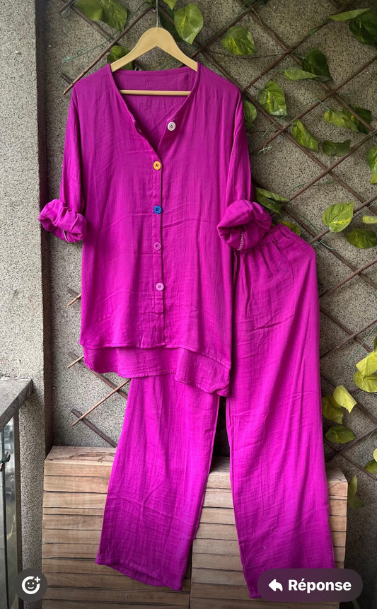 Ensemble en coton Fushia