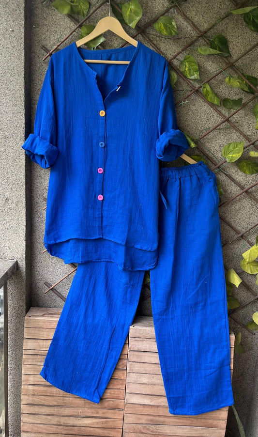 Ensemble en coton bleu
