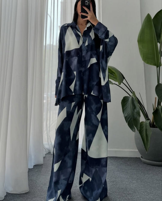 Ensemble grand bleu en viscose agréable